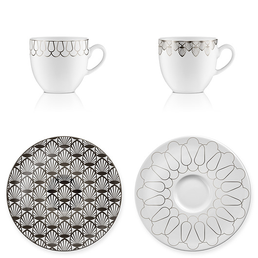 Zestaw kawa  set 01  platyna VOLA art of deco