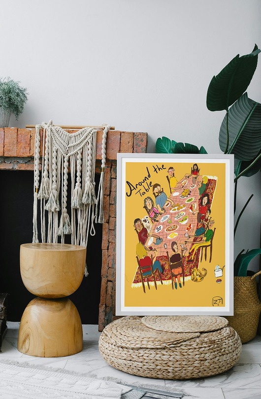 grafiki i ilustracje Ilustracja "Around the Table"