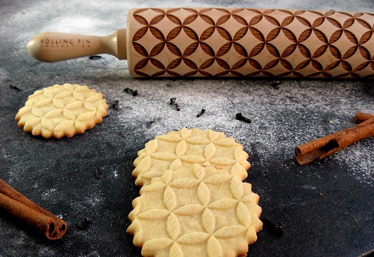 geometryczny nr 1- wałek grawerowany do ciastek Rolling Pin Collection