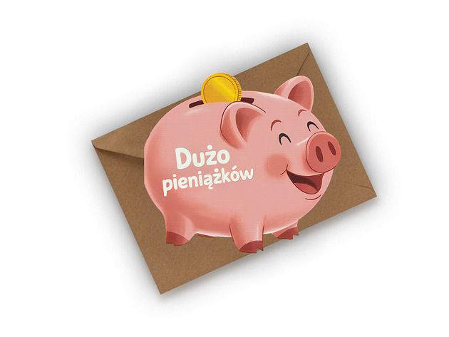 kartki okolicznościowe - wydruki Kartka urodzinowa- Dużo pieniążków