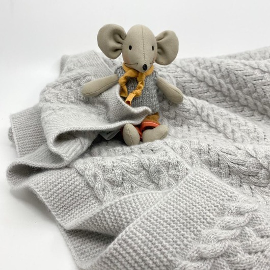 Kocyk Sofia Wełna Merino szary Royal Knitting