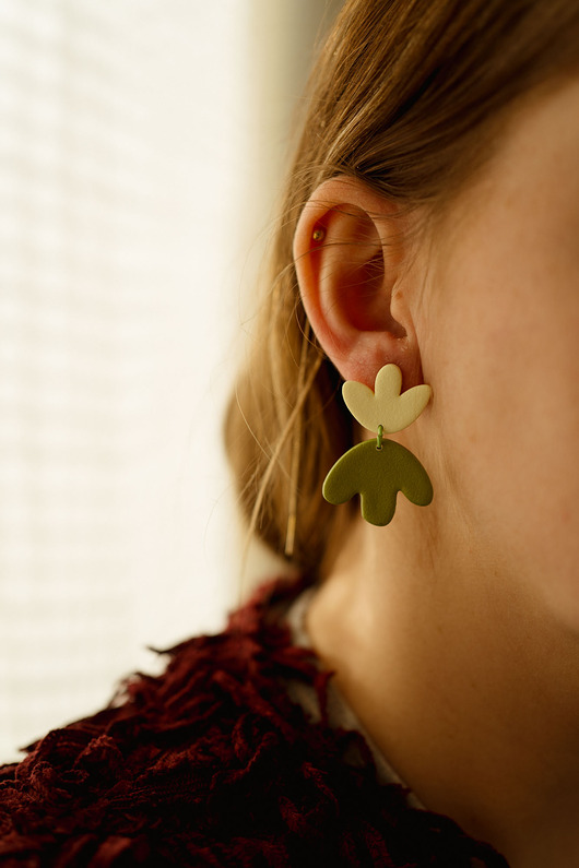 kolczyki z masy plastycznej Wiszące kolczyki TULIPANY