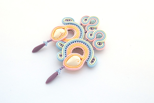 kolczyki soutache Wiosna w pastelowych kolorach 3