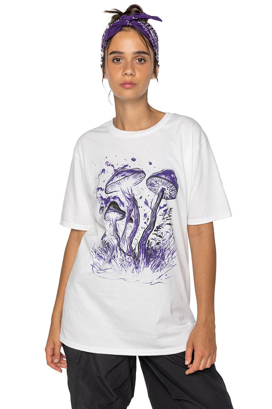 t-shirt damskie Koszulka loose fit UNDERWORLD Mushrooms