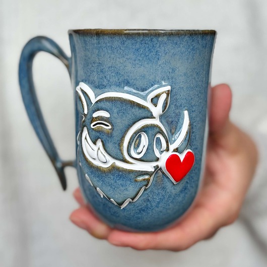 kubki Kubek Ceramiczny 300ml Dzik z Serduszkiem