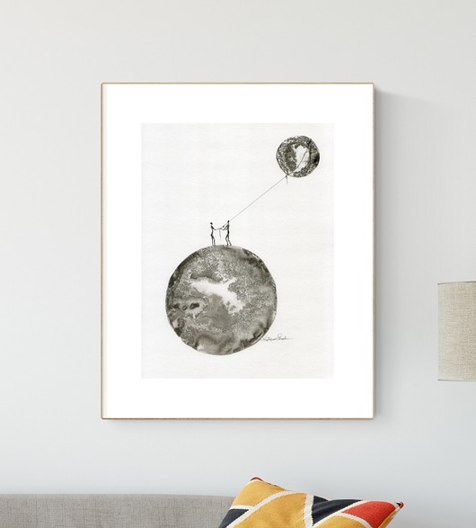grafika 30 x 40 cm wykonana ręcznie, abstrakcja Krystyna Siwek Art