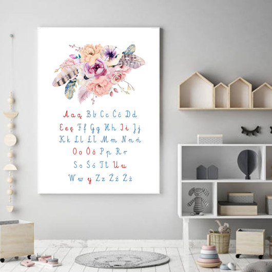 alfabet Montessori  plakat dla dzieci Plakatowka