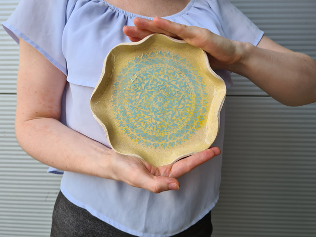 patery i talerze Talerz ceramiczny mandala