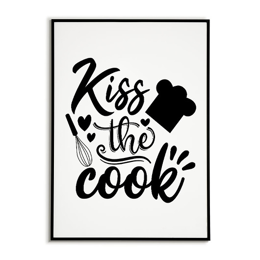 plakaty Plakat motywacyjny z napisem KISS THE COOK