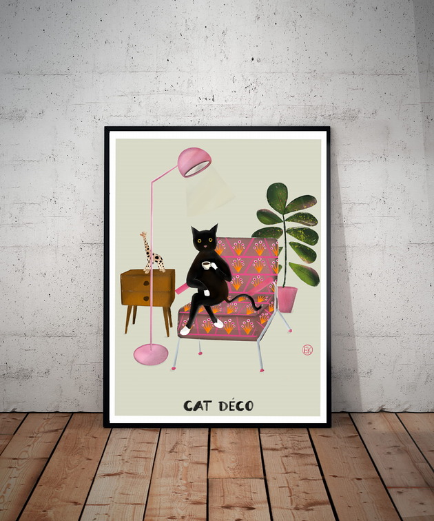 plakaty Plakat Cat Deco