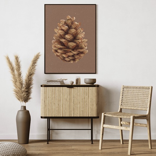 plakaty Plakat Jesienny Szyszka na ścianę A3 Minimalistyczny Plakat nowoczesny