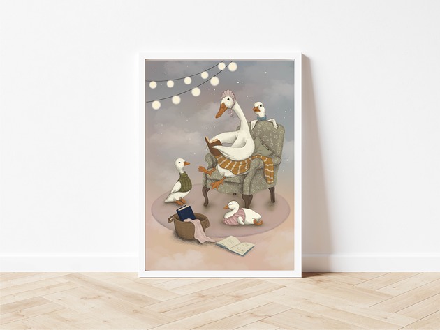 obrazy i plakaty do pokoju dziecięcego Little Geese - plakat do pokoju dziecka