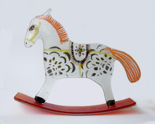 konik na biegunach BIAŁEK Borowska Glass Design