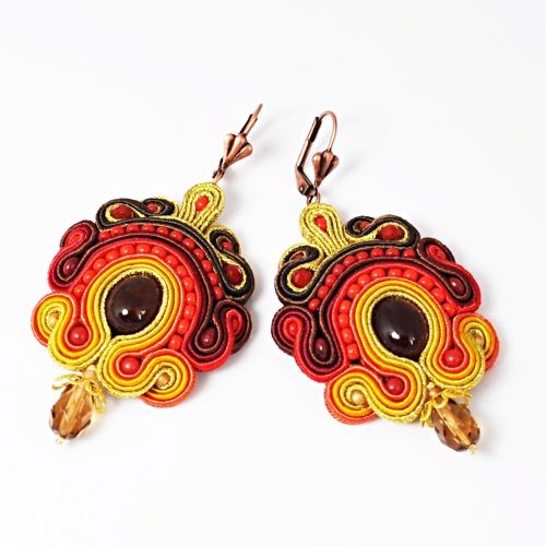 kolczyki soutache Sutaszowe kolczyki AMBRE