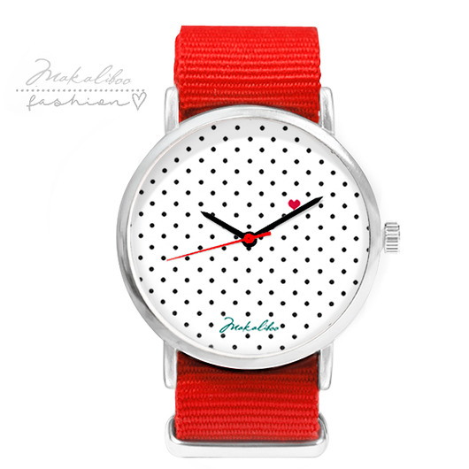 Love Dots - czerwony - Zegarek Makaliboo Makaliboo