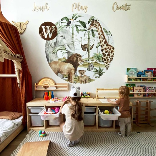 naklejki ścienne do pokoju dziecka Savanna World In A Circle