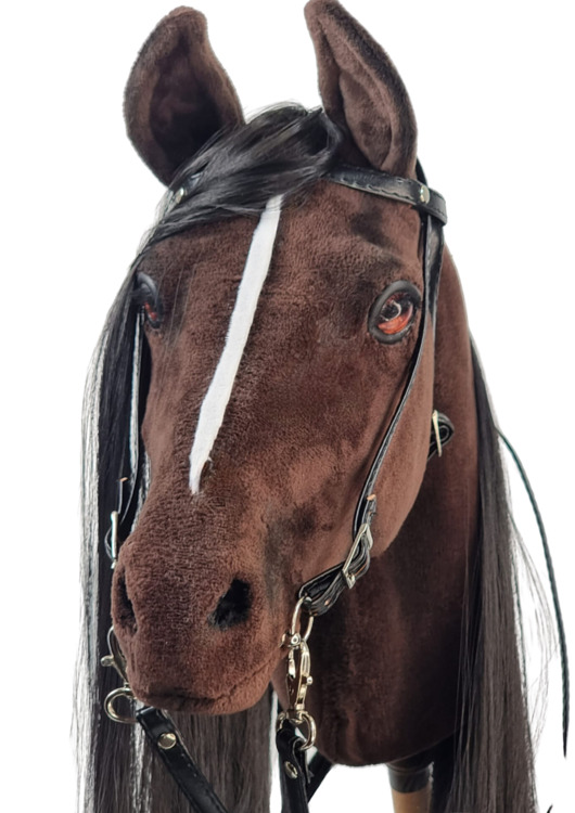 zabawki - inne Realistyczny Hobby Horse ciemny kasztan/czarna/łatka
