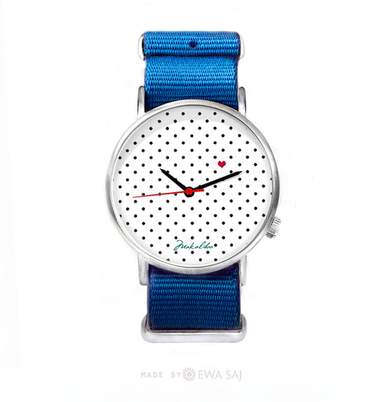 zegarki unisex Love dots + box - blue