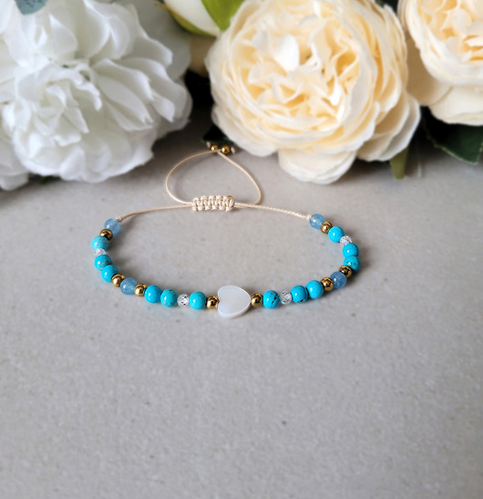 bransoletki z kamieni naturalnych WODNIK- Zodiakalna bransoletka z sercem