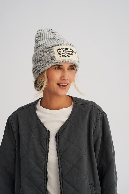 czapki damskie Mięsista czapka zimowa szara