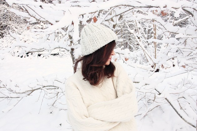 czapki damskie Zimowa czapka handmade beanie melanż