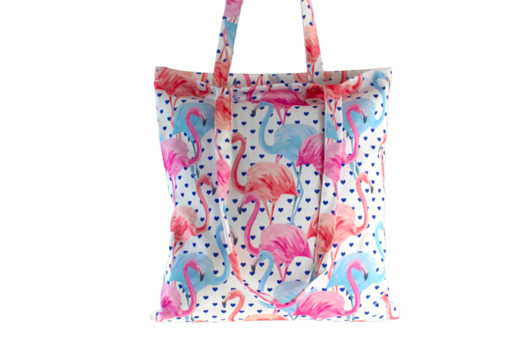 Torba bawełniana fullprint -flamingi + serduszko AllbagAllprints