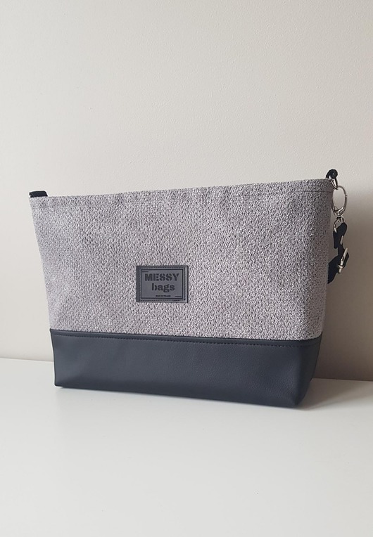 Torebka damska Crossbody Shallow Medium szara MessyBags