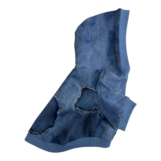 ubranka dla zwierząt Bluza dla psa z kapturem JEANS rozmiar M