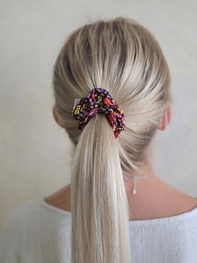 gumki do włosów Gumka jedwabna, scrunchie, secret flowers MINI