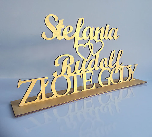 dodatki ślubne złote gody  napis