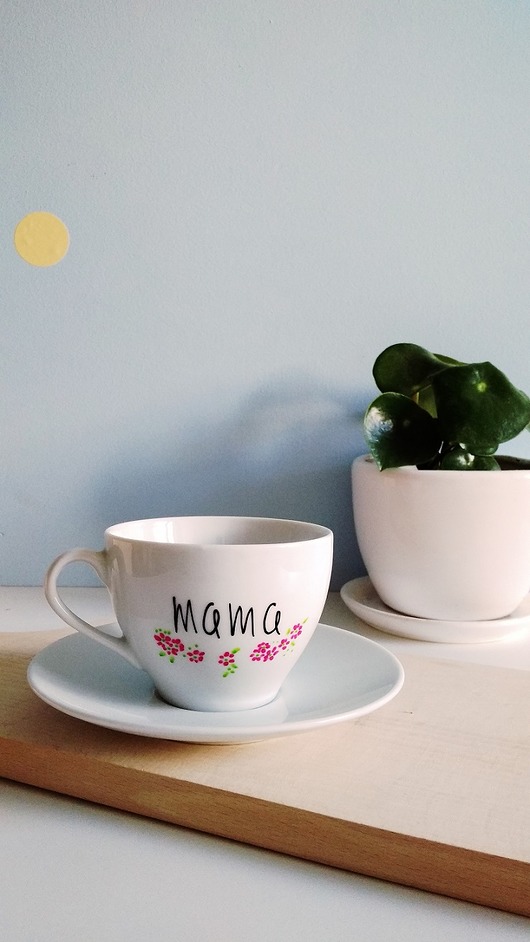 mama filiżanka + spodek MUKI design