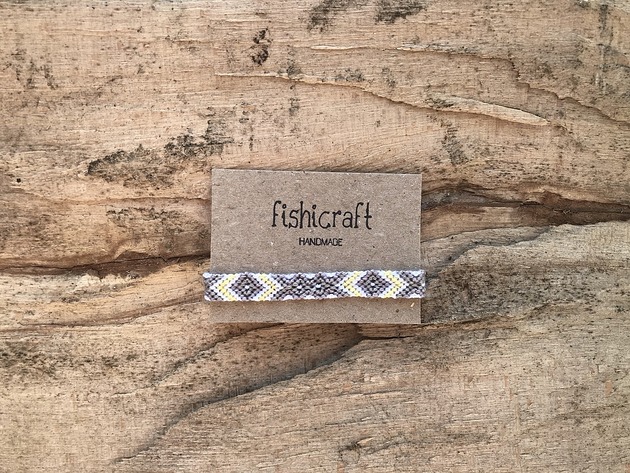 bransoletka AZTEC szary/żółty fishicraft