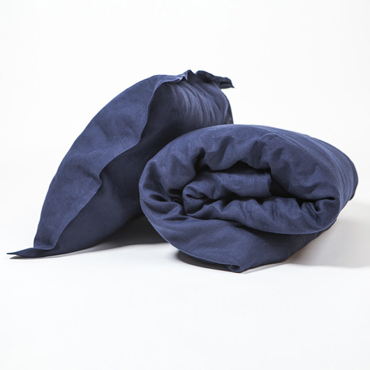 POŚCIEL LNIANA 100% LEN NAVY LEOLINO