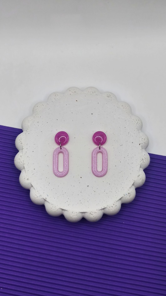 kolczyki z masy plastycznej Kolczyki LOOP sweet pink