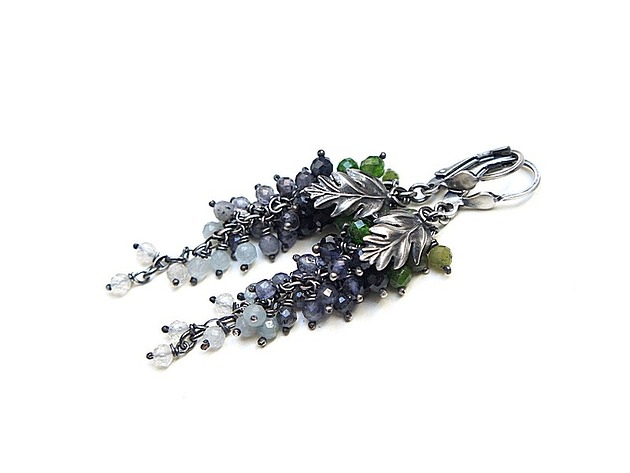 kolczyki z kamieniami Kolczyki Wisteria blue