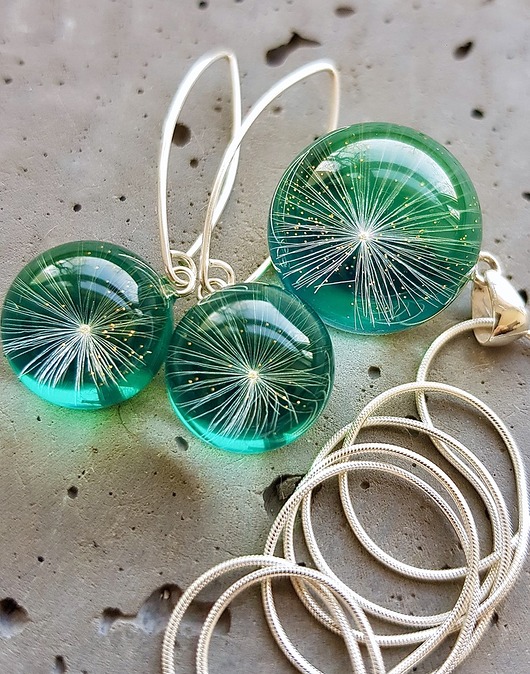 zestaw-dmuchawce w żywicy 1 Grol Jewellery