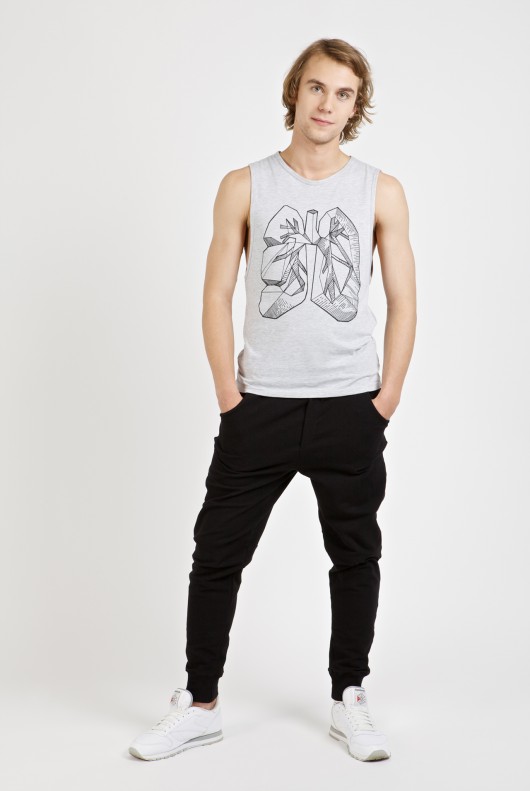 Szary tanktop 'płuca' NoExcuse