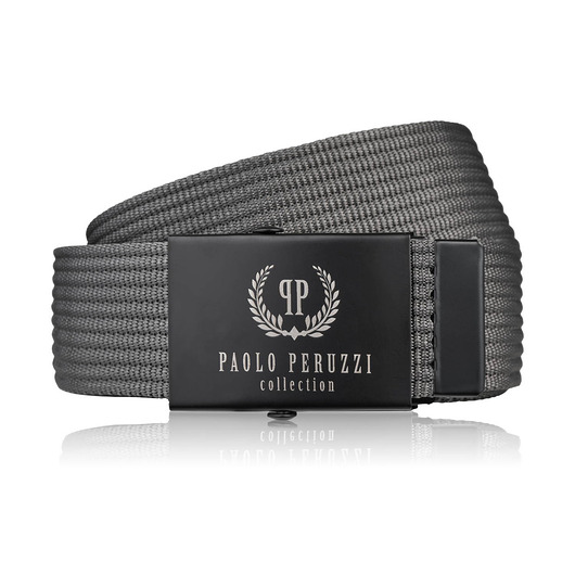 paski męskie Pasek męski 125 cm parciany grafitowy PW-28-125 pasek do spodni Paolo Peruzzi
