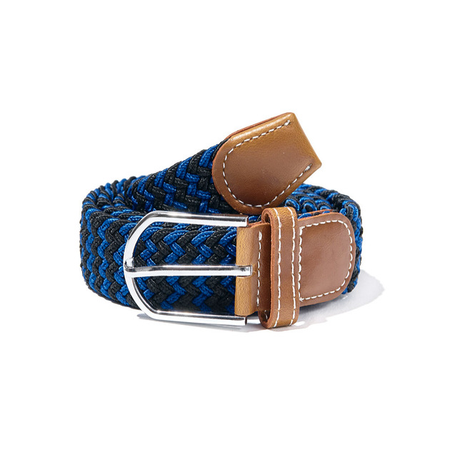 paski damskie Pleciony pasek Navy Blue Black