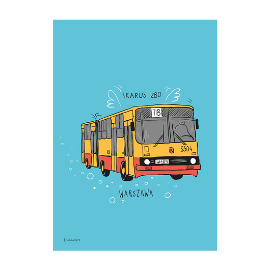 plakaty Plakat A4 Warszawa Autobus Ikarus 280