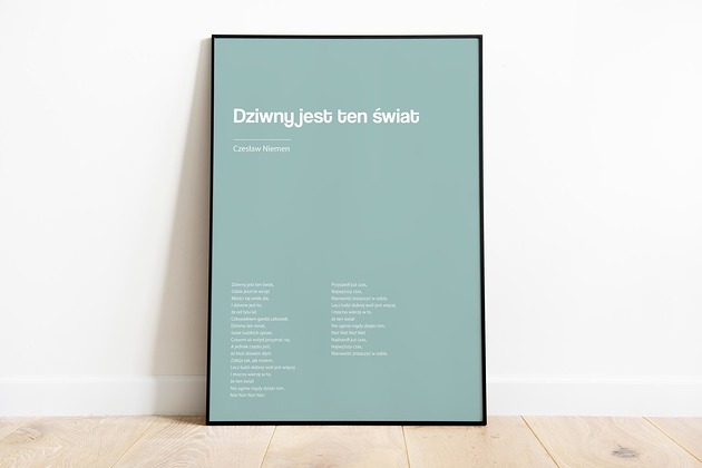 Plakat  z tekstem piosenki - Na Prezent Pankmat