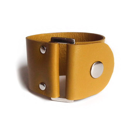 Skórzana bransoleta musztardowa BUCKle Mikashka