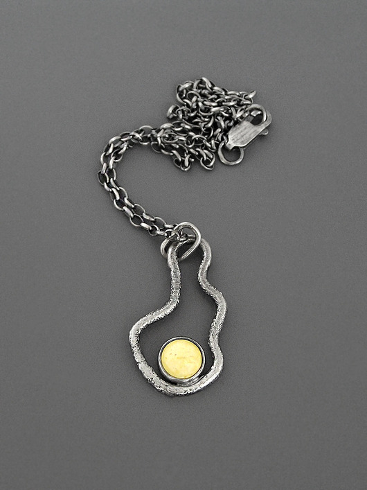 srebrne naszyjniki Naszyjnik z Bursztynem srebro