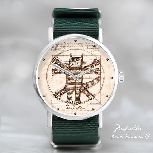 Zegarek kot Da Vinci + box Makaliboo