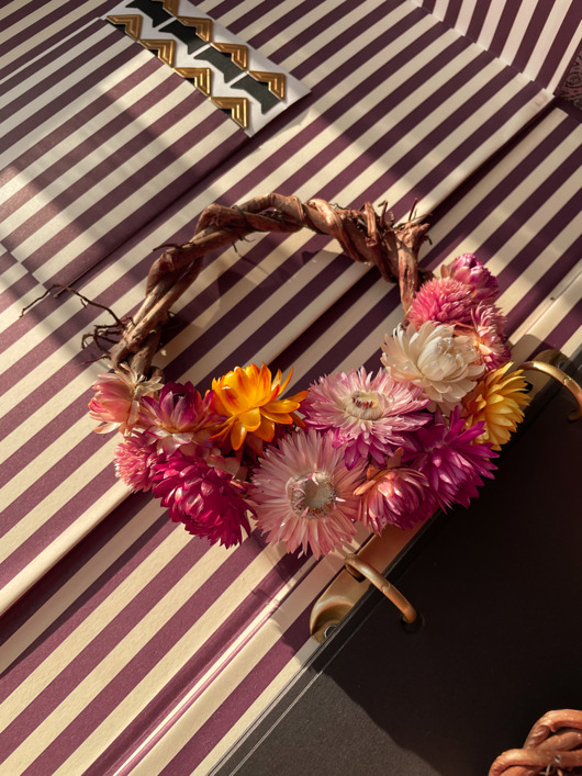 wianki Wianek z suszonymi kwiatami - MIDI