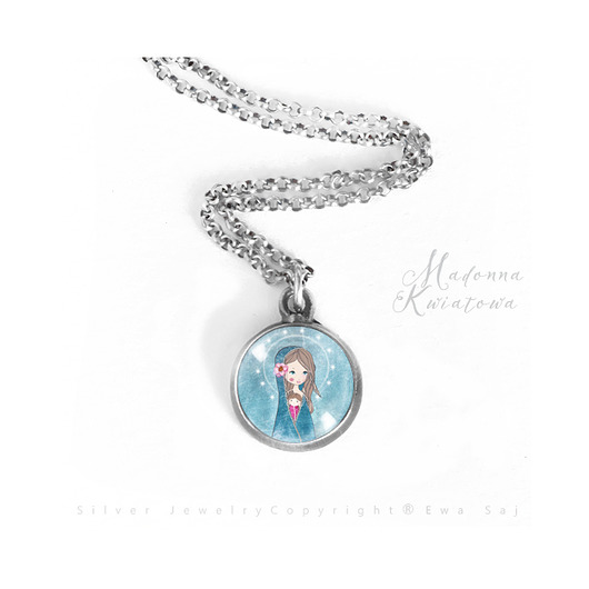 Madonna Kwiatowa - srebrny simple mini Ewa Saj  Silver
