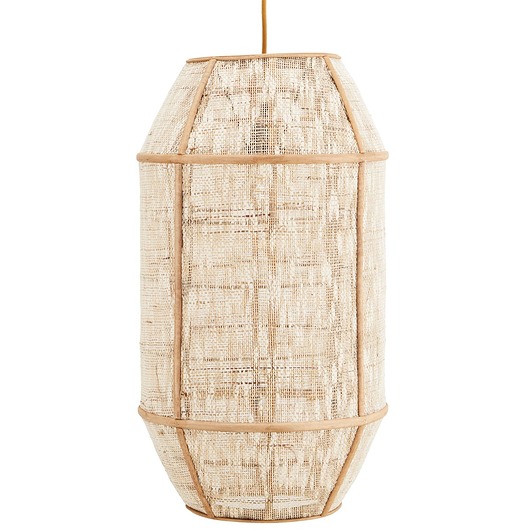 lampy wiszące Lampa boho 58cm bambusowa z lnem