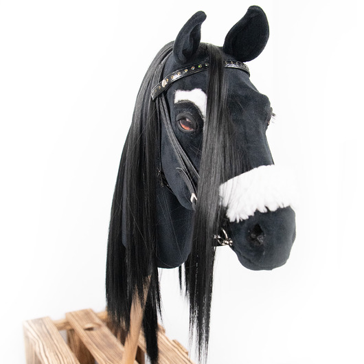 zabawki - inne Realistyczny Hobby Horse kary/czarna grzywa/łatka nad okiem