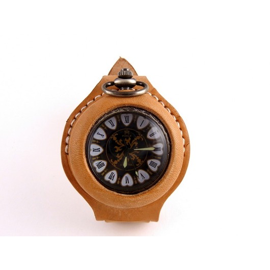 zegarki unisex DC034 HEARTS ECRU - zegarek mechaniczny w skórze naturalnej
