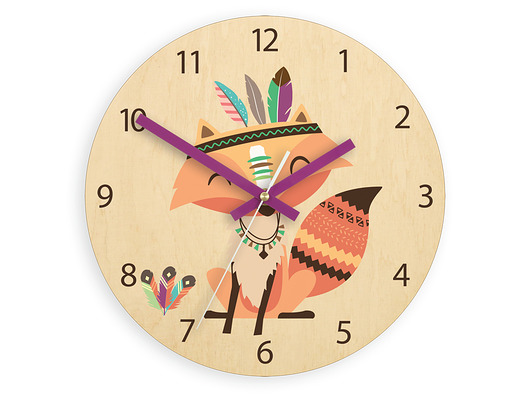 Zegar dziecięcy Lisek Indianin 30cm ModernClock